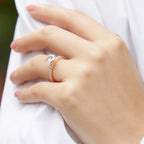 *Brilliant Round Cut Engagement Style Ring- SILVER SIZE 5