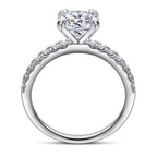 *Brilliant Round Cut Engagement Style Ring- SILVER SIZE 5