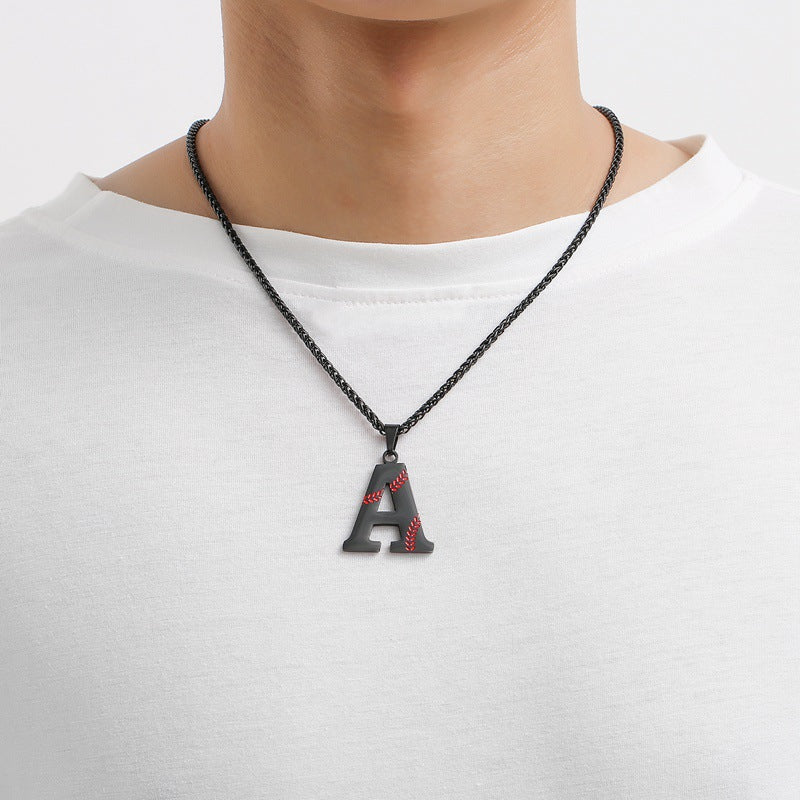 RERUN: Baseball Initial Pendant Necklace