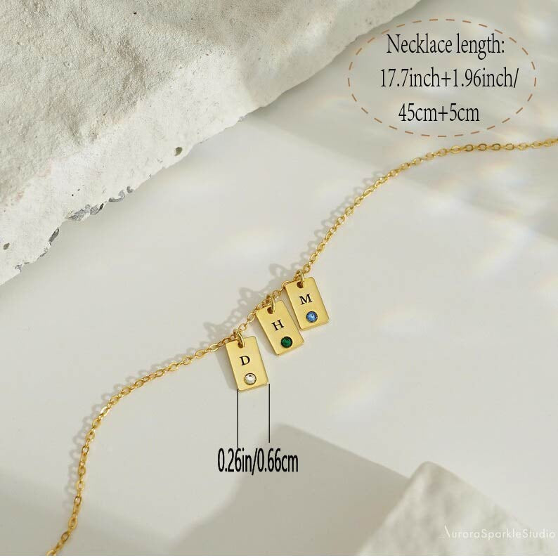 PREORDER: Personalized  Initial Birthstone Necklace