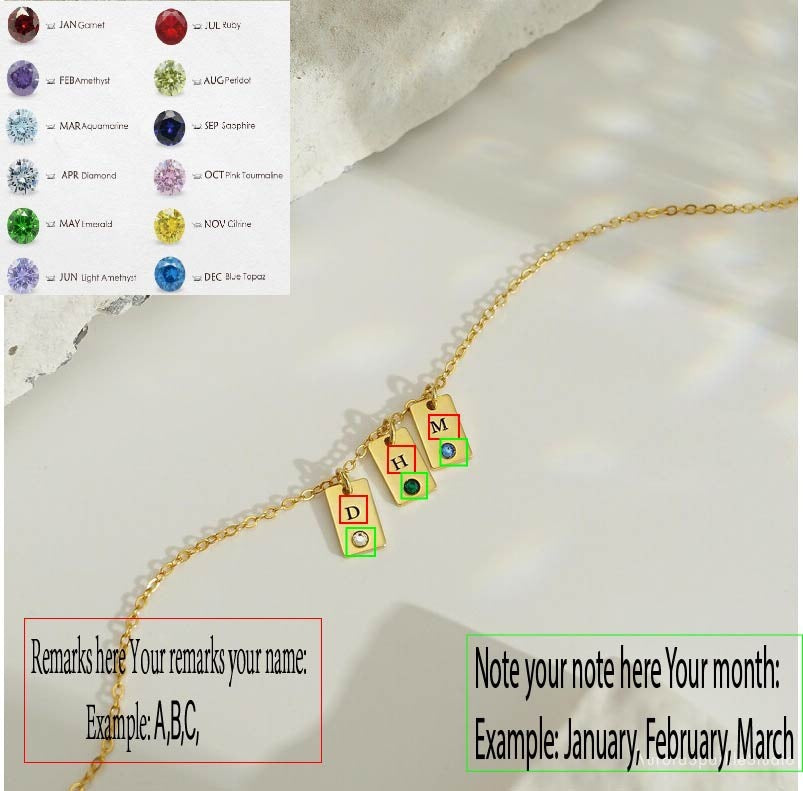 PREORDER: Personalized  Initial Birthstone Necklace