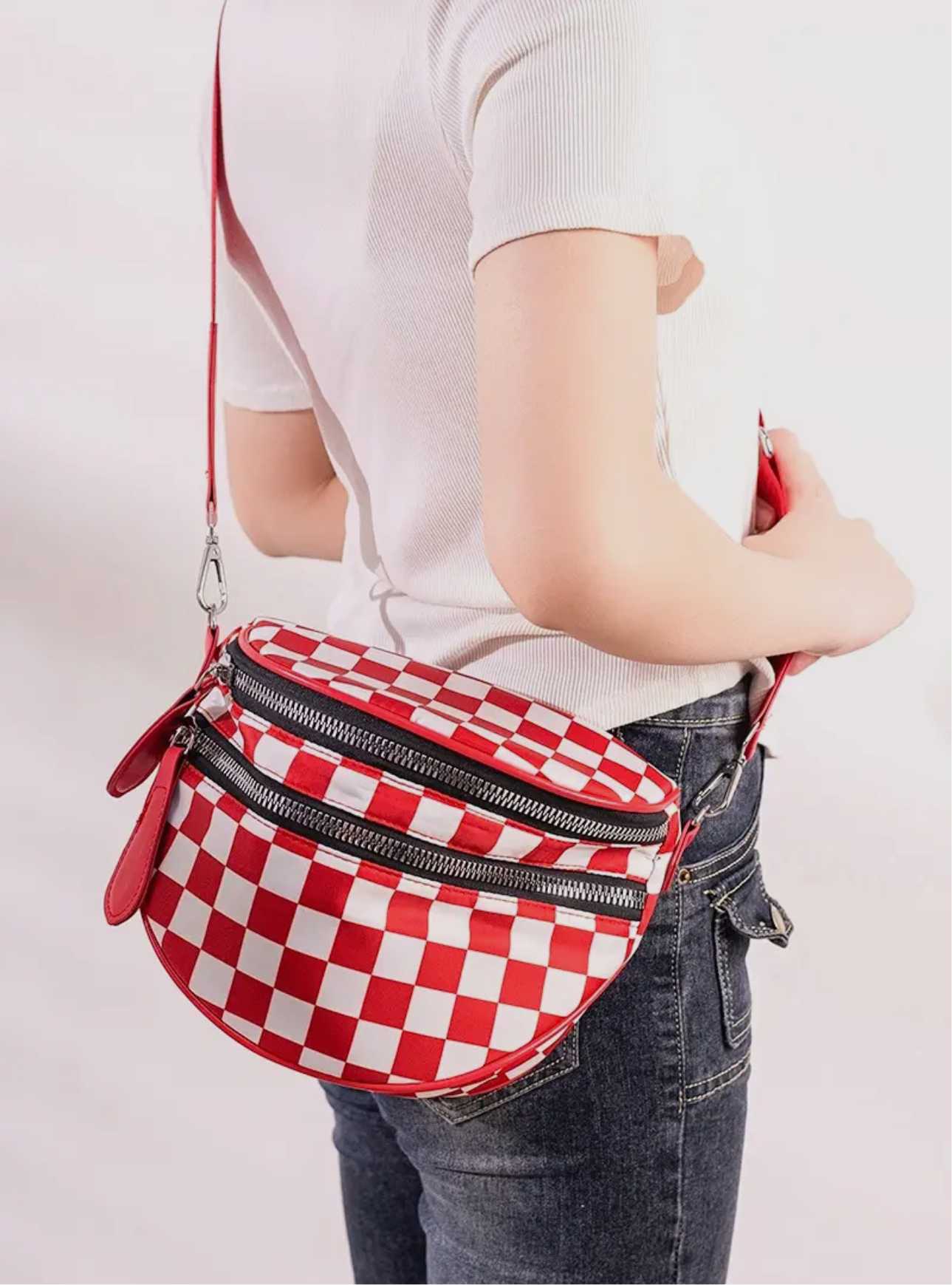 Double Zipper Crossbody Bum Bag