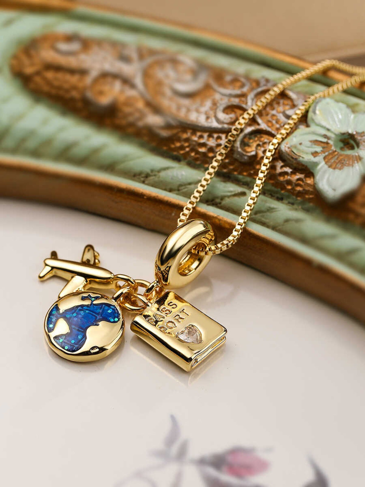 Wanderlust Travel Charm Necklace