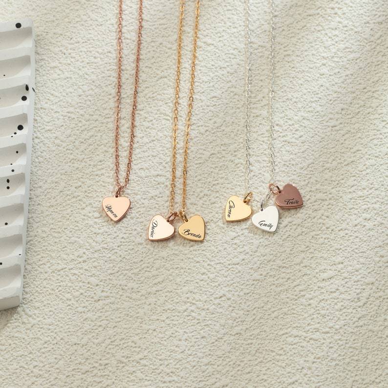 Preorder: Custom Engraved Heart Charm Necklace