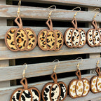Animal Print Pumpkin Earrings