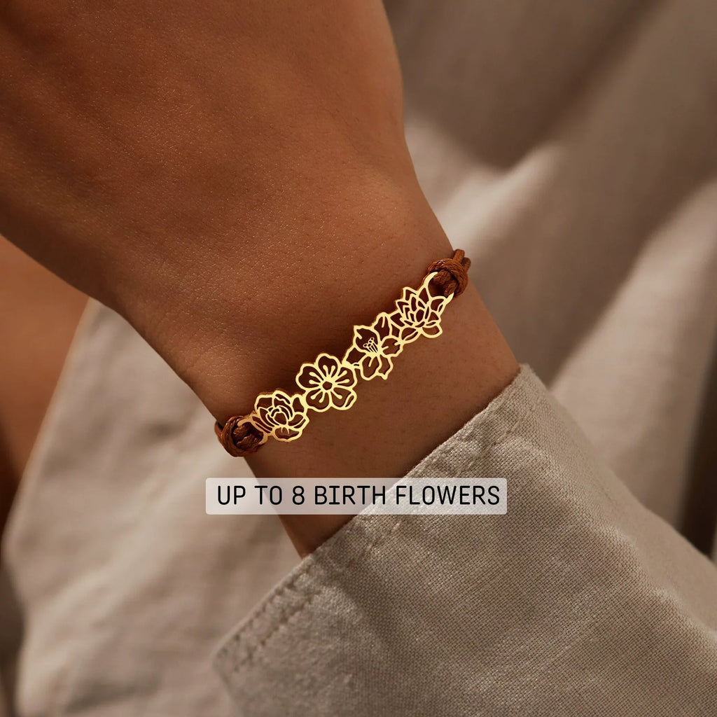 Preorder: Birth Flower Wrap Bracelet