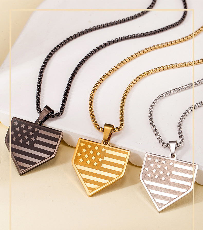 PREORDER: Faith & Freedom Home Plate Necklace