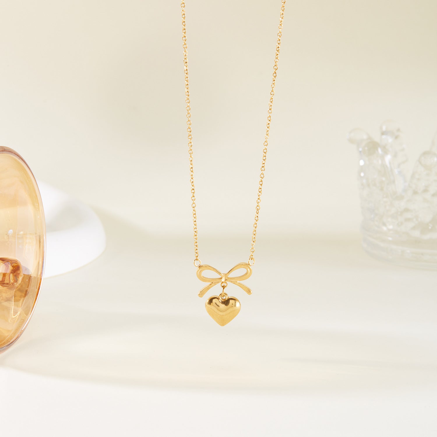 Bow and Heart Necklace