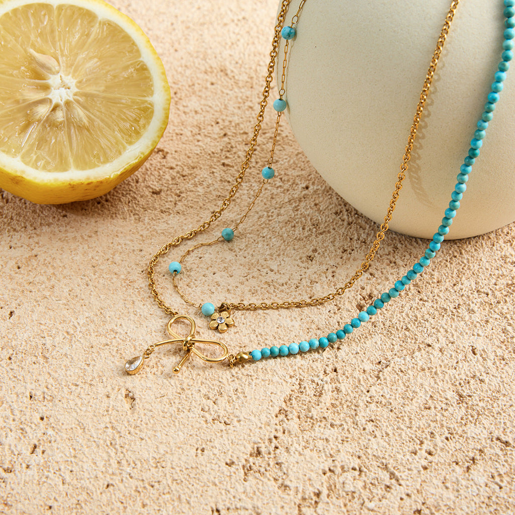 Preorder: Golden Bloom Bow Layered Necklace