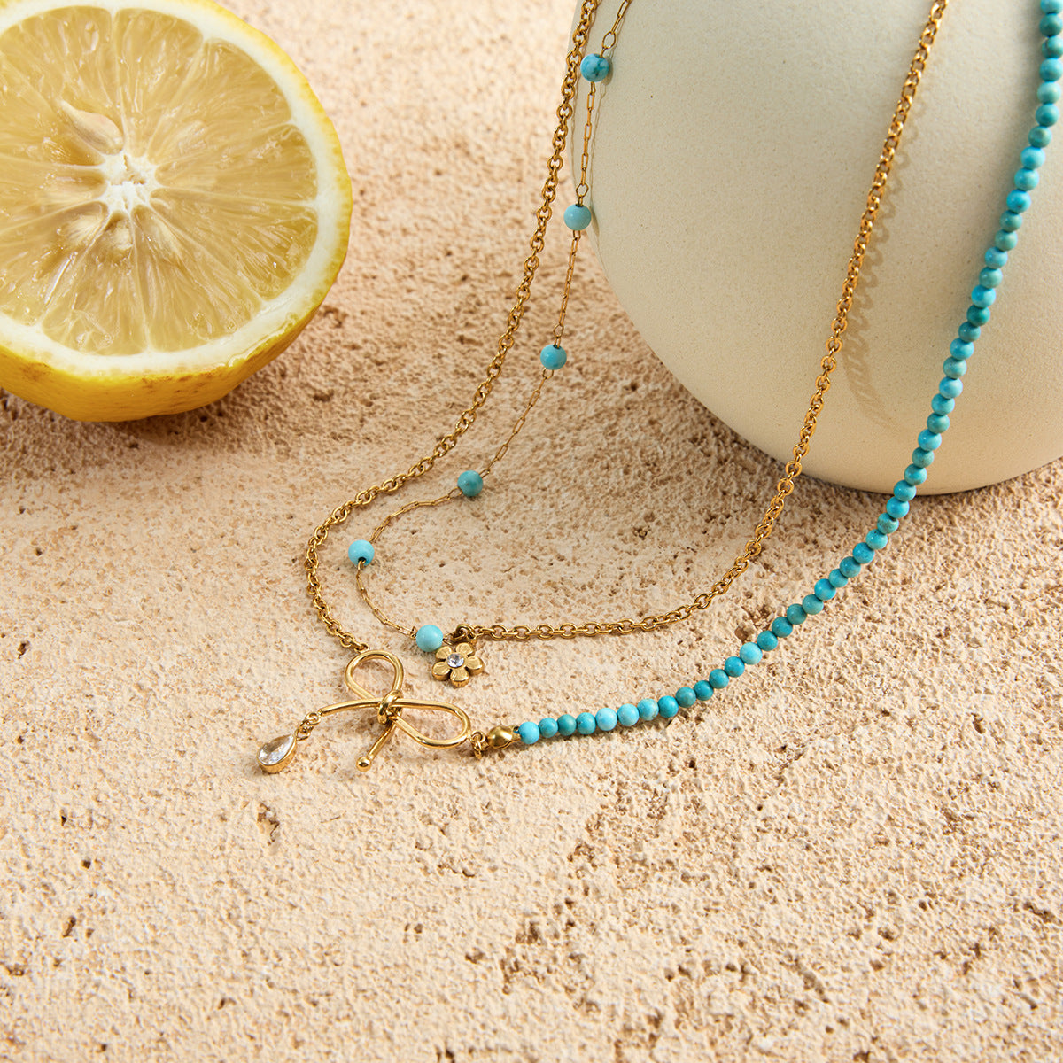 Preorder: Golden Bloom Bow Layered Necklace
