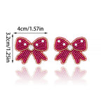 Beaded Holiday Bow Earrings