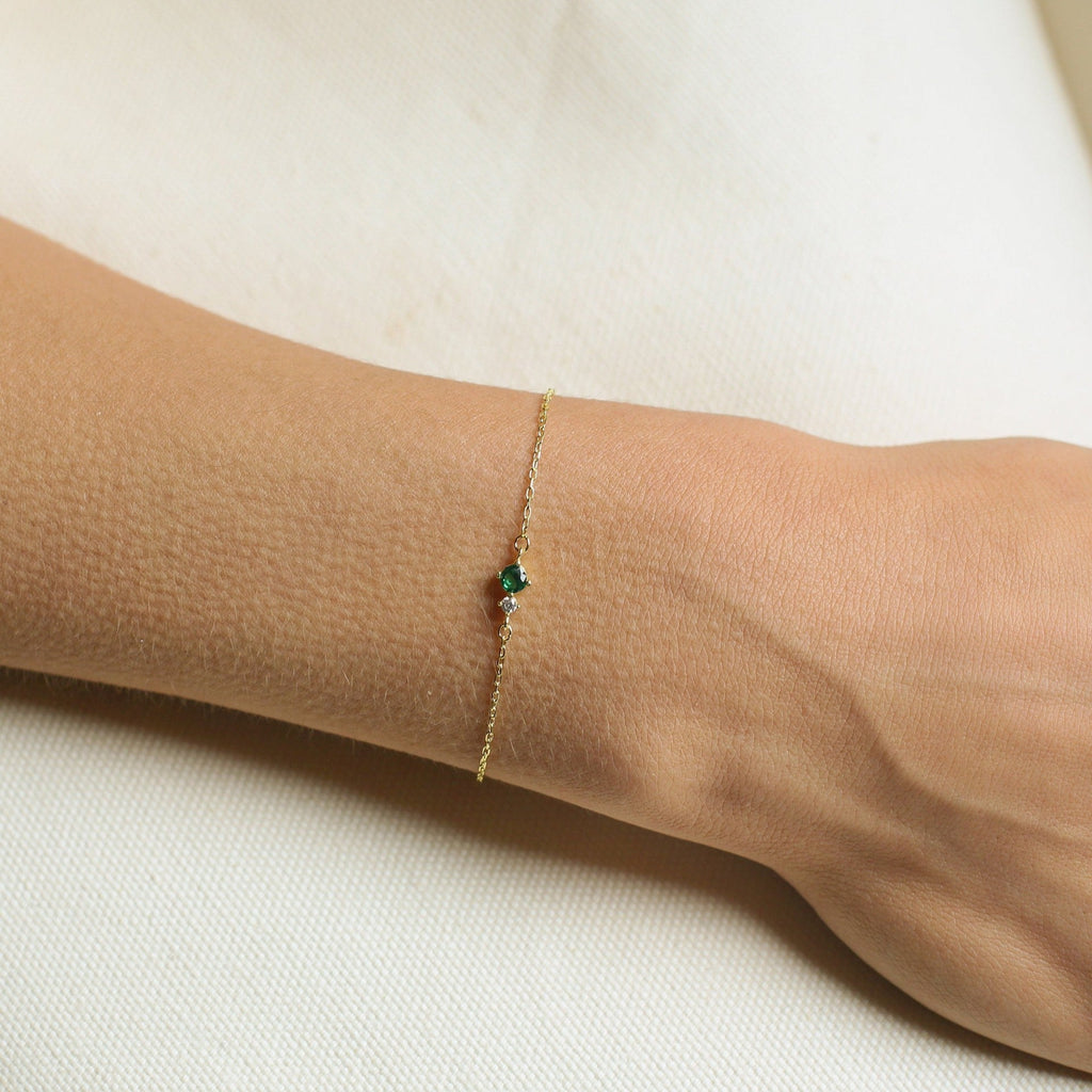 PREORDER: Delicate Birthstone Charm Bracelet