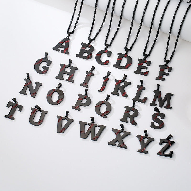 RERUN: Baseball Initial Pendant Necklace