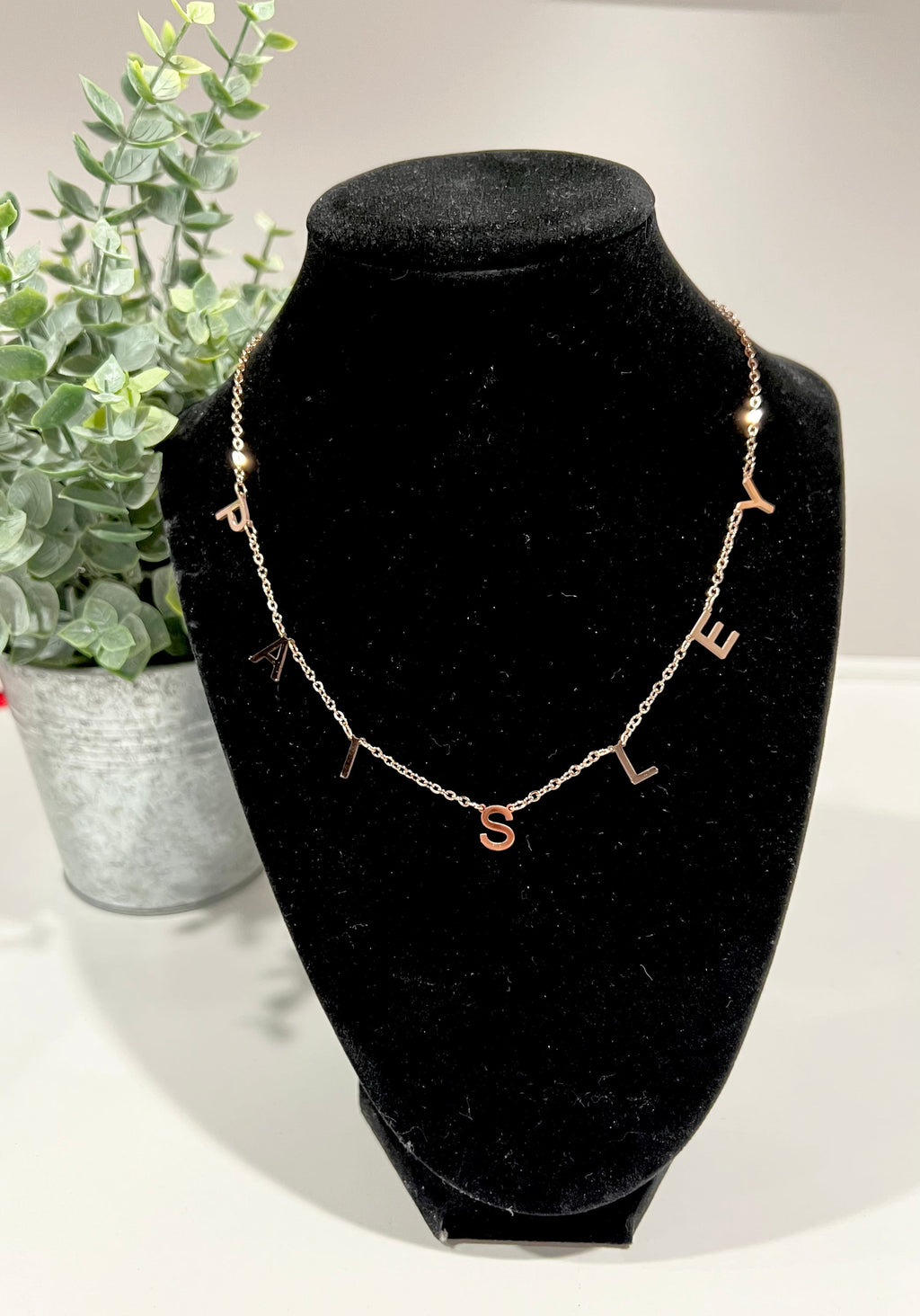 Spaced Letter Stainless Steel Necklace