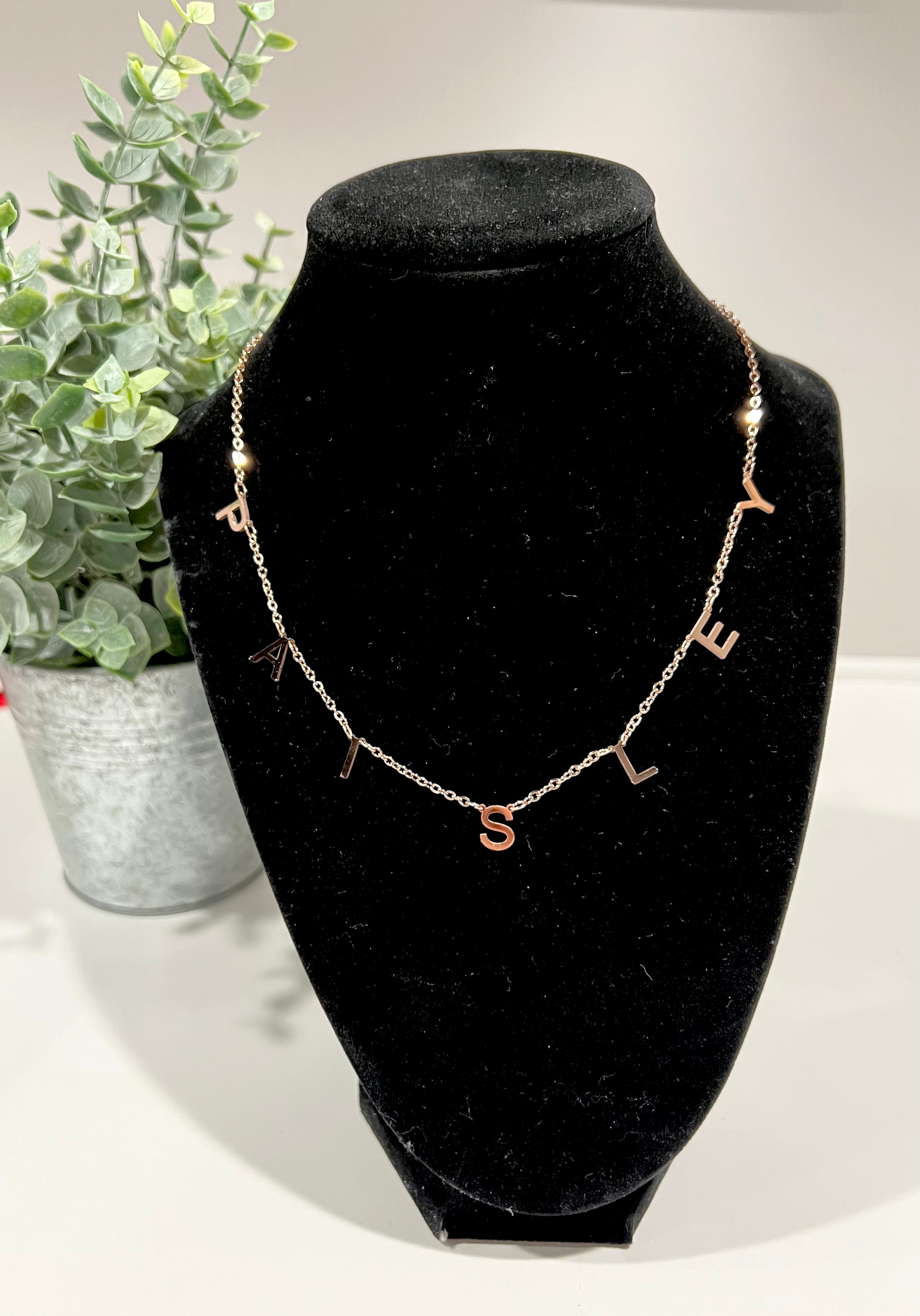 Spaced Letter Stainless Steel Necklace