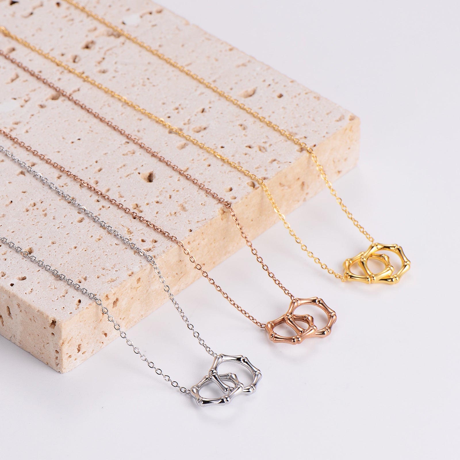 Intertwined Bamboo Circle Necklace