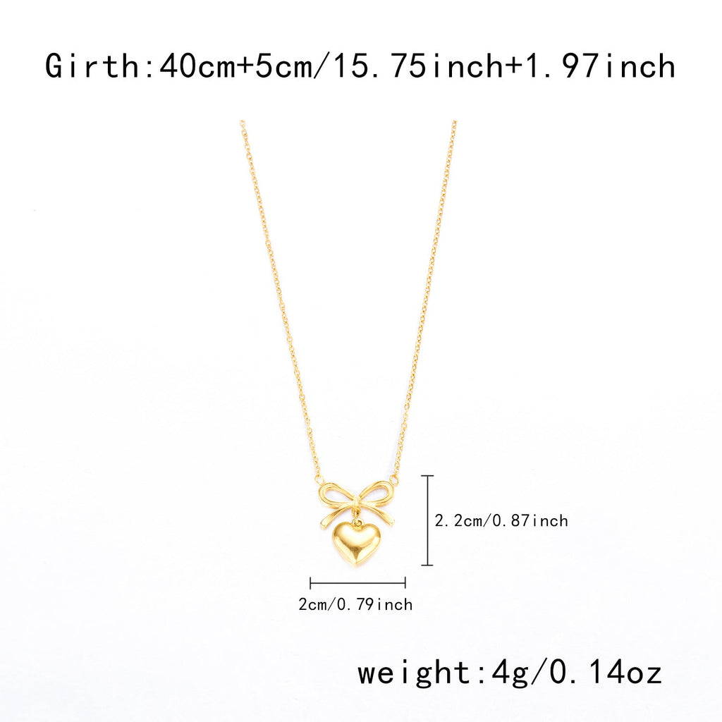Bow and Heart Necklace