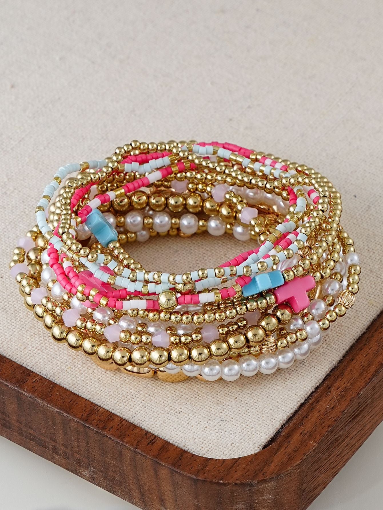 Cotton Candy Charm Bracelet Stack