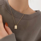 Golden Mosaic Pendant Necklace