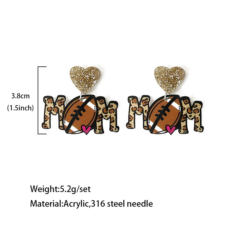 *Sports Mom Acrylic Earrings*