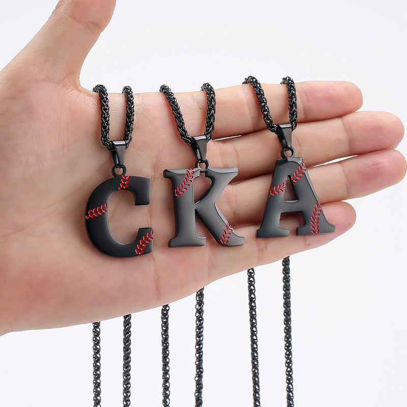 RERUN: Baseball Initial Pendant Necklace