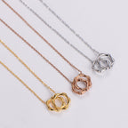 Intertwined Bamboo Circle Necklace