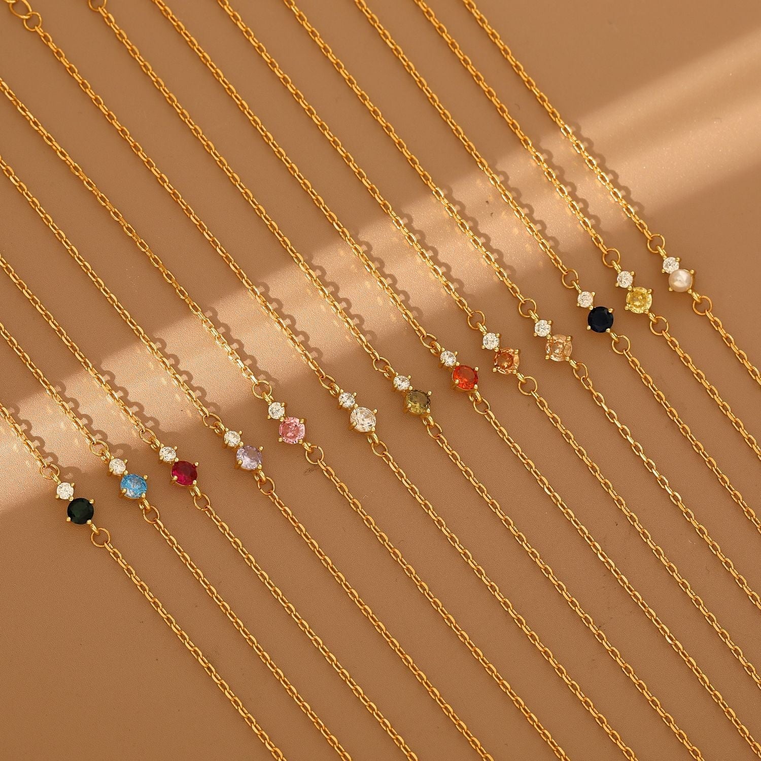 PREORDER: Delicate Birthstone Charm Bracelet