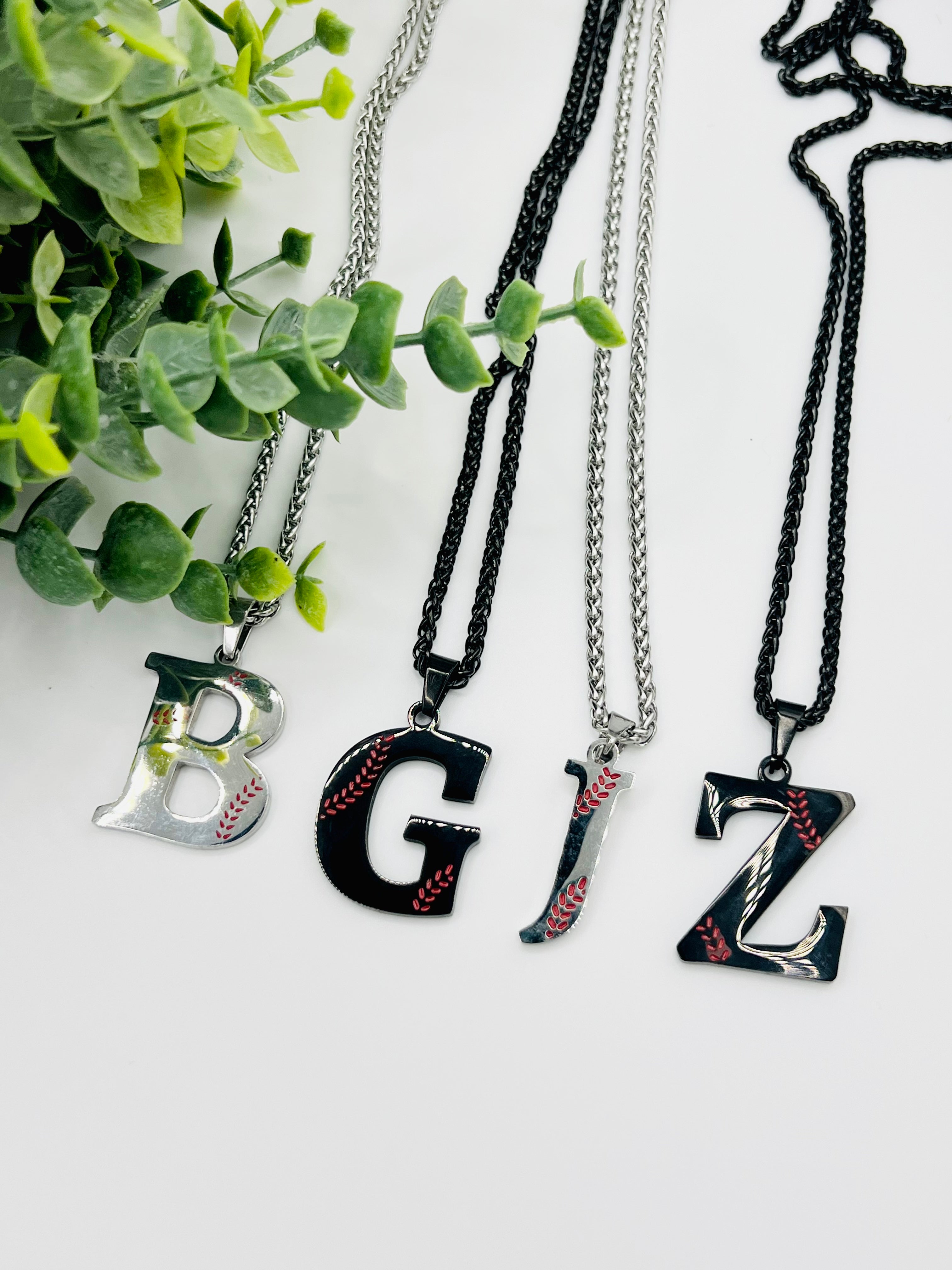 RERUN: Baseball Initial Pendant Necklace