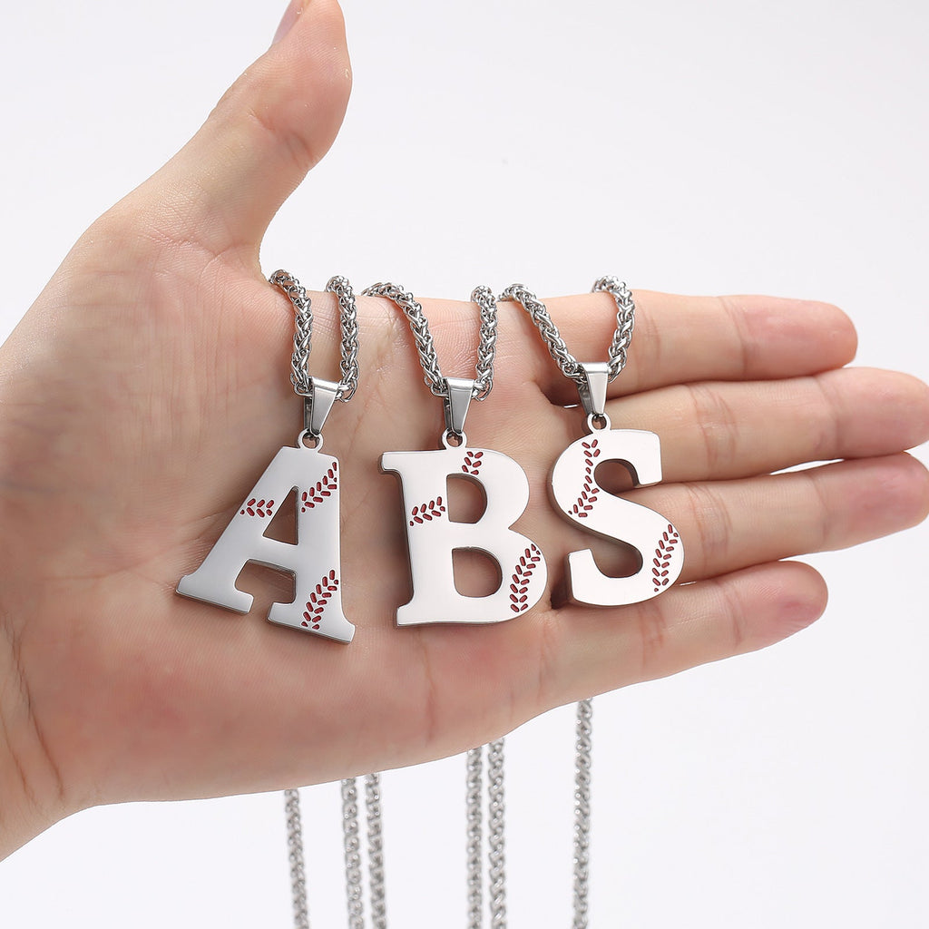 RERUN: Baseball Initial Pendant Necklace