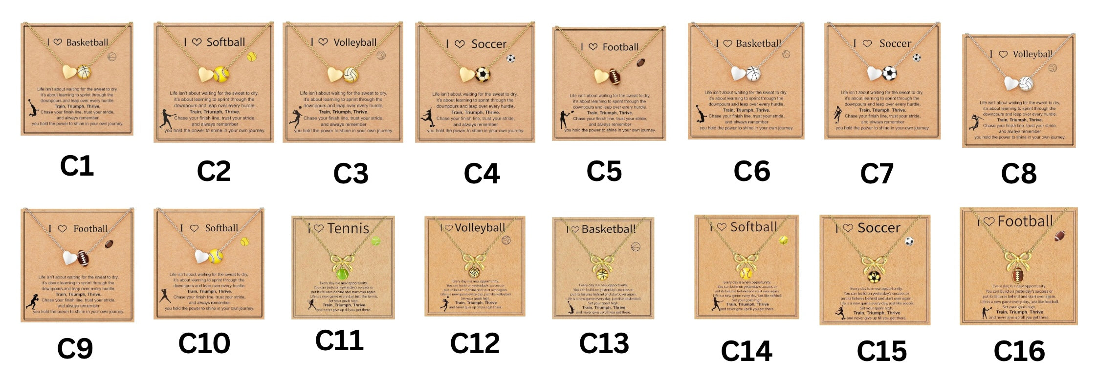 PREORDER: “I Love Sports” Charm Necklace Collection