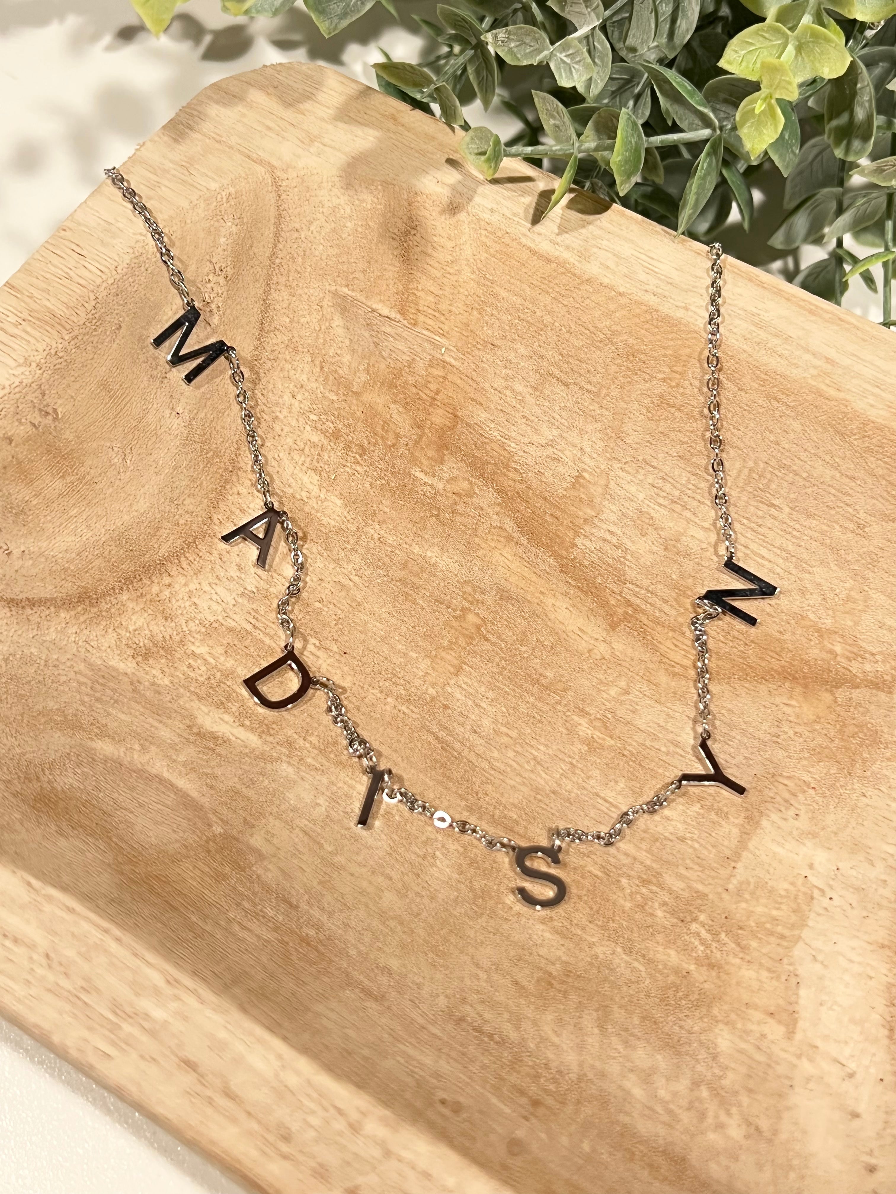 Spaced Letter Stainless Steel Necklace