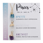 Zodiac Gemstone Charm Necklace