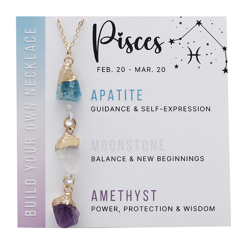 Zodiac Gemstone Charm Necklace