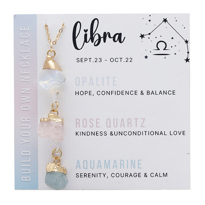Zodiac Gemstone Charm Necklace