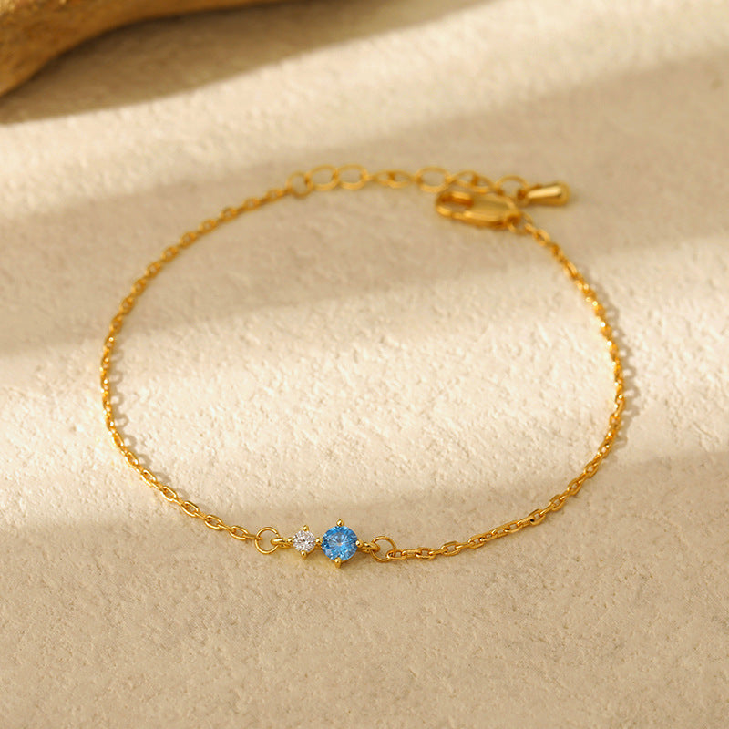 PREORDER: Delicate Birthstone Charm Bracelet