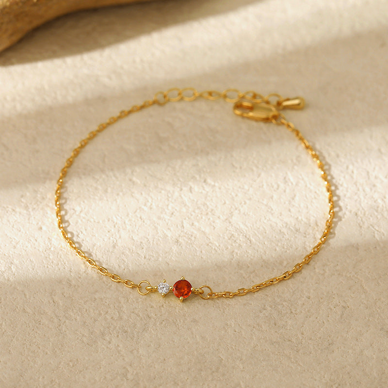 PREORDER: Delicate Birthstone Charm Bracelet