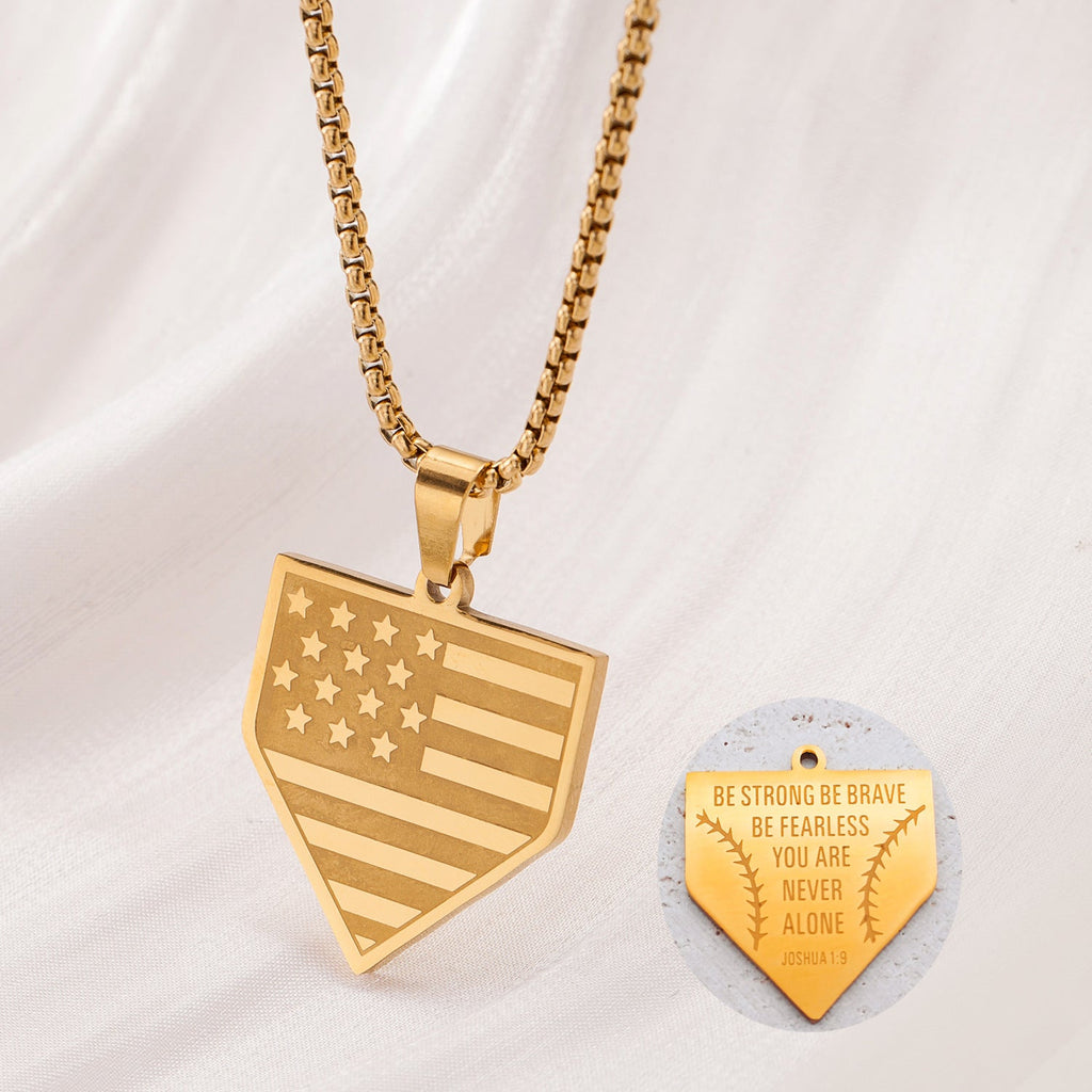 PREORDER: Faith & Freedom Home Plate Necklace