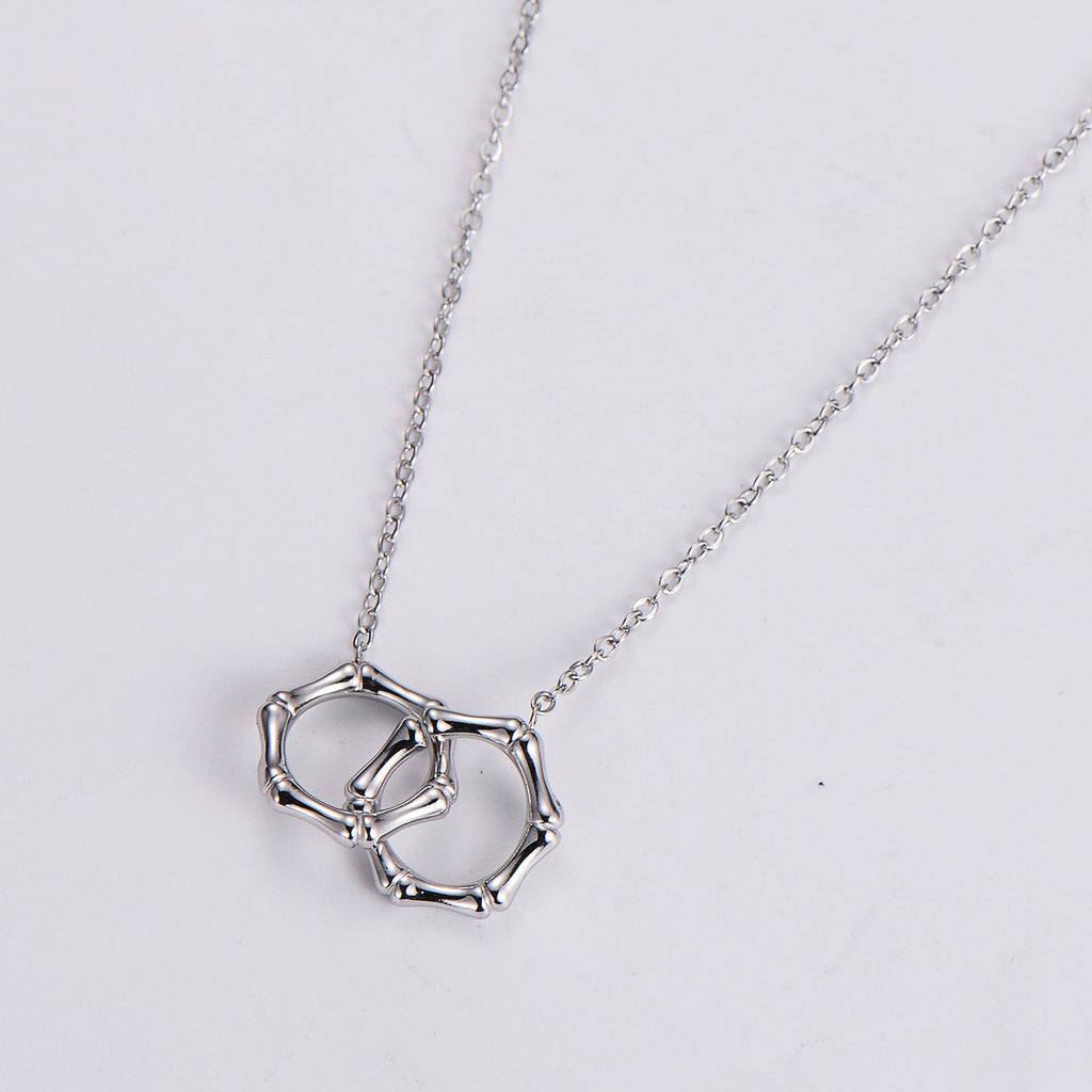 Intertwined Bamboo Circle Necklace