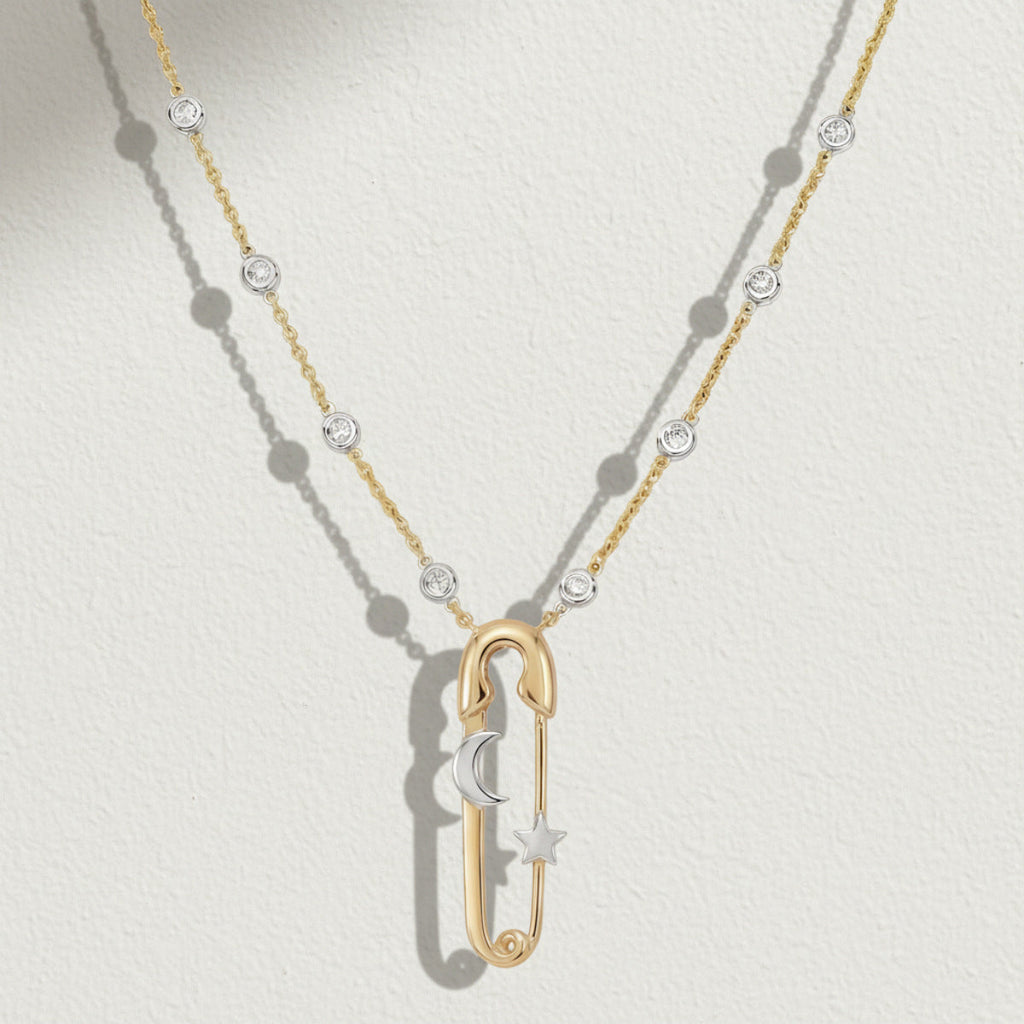 Preorder: Celestial Charm Safety Pin Necklaces