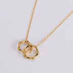 Intertwined Bamboo Circle Necklace