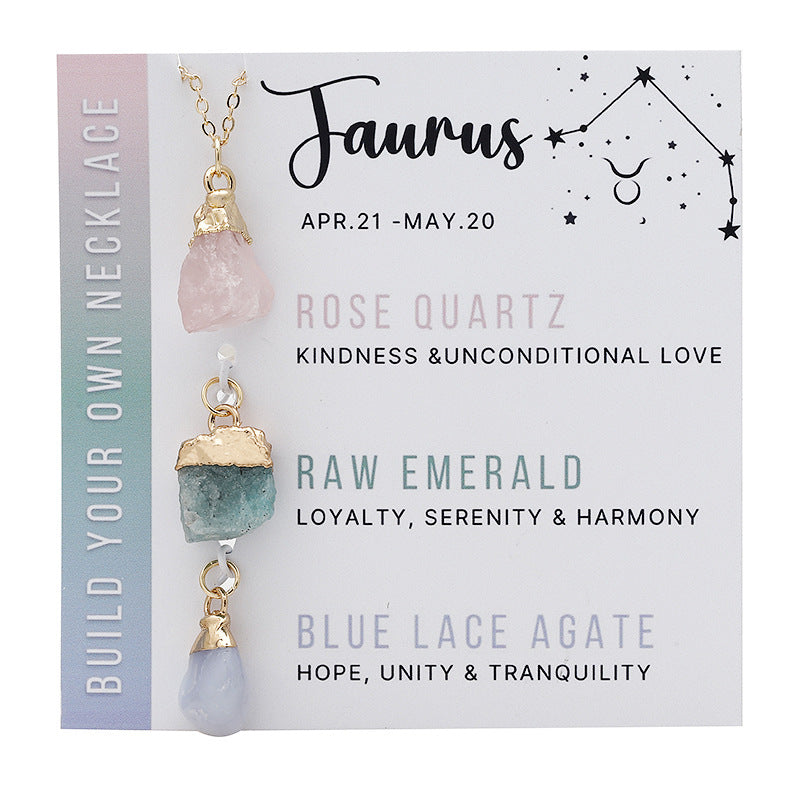 Zodiac Gemstone Charm Necklace