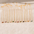 * Dainty Birthstone Pendant Necklace * FEBRUARY