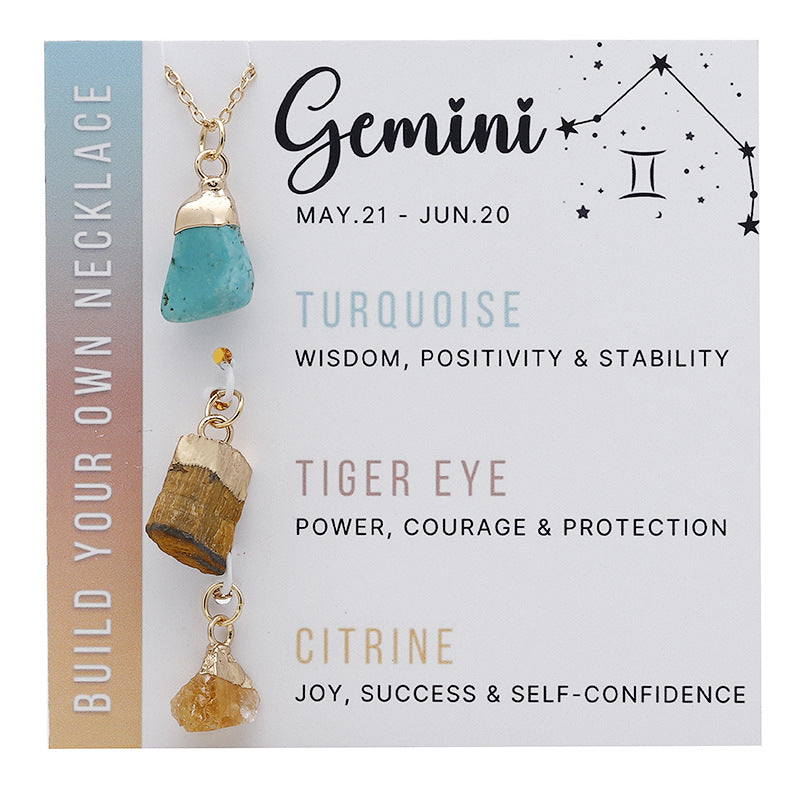 Zodiac Gemstone Charm Necklace