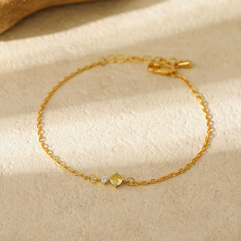 PREORDER: Delicate Birthstone Charm Bracelet