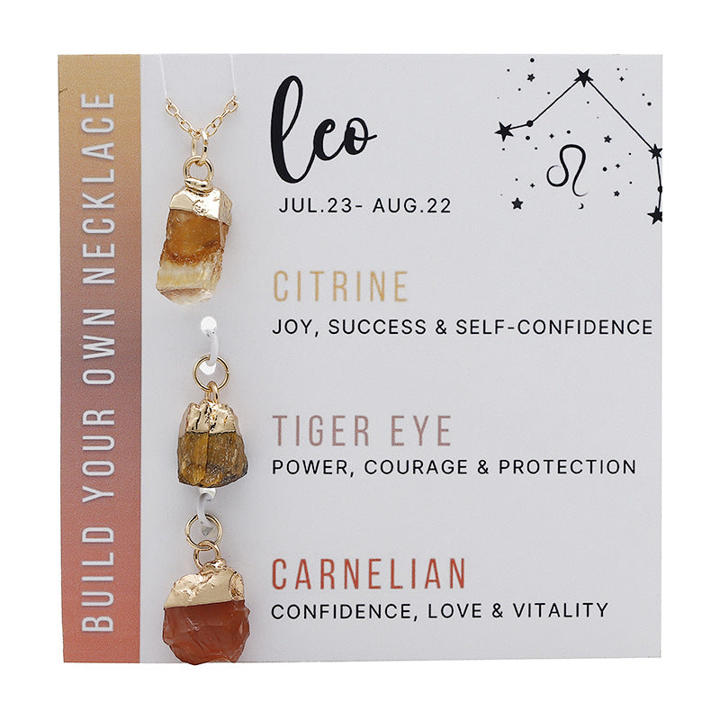 Zodiac Gemstone Charm Necklace