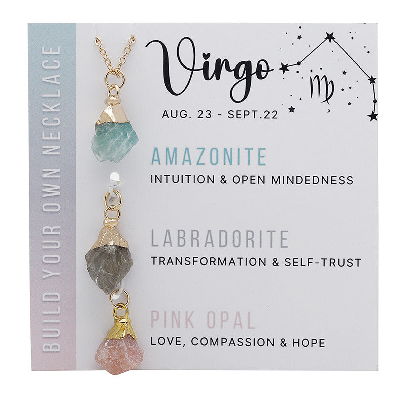 Zodiac Gemstone Charm Necklace