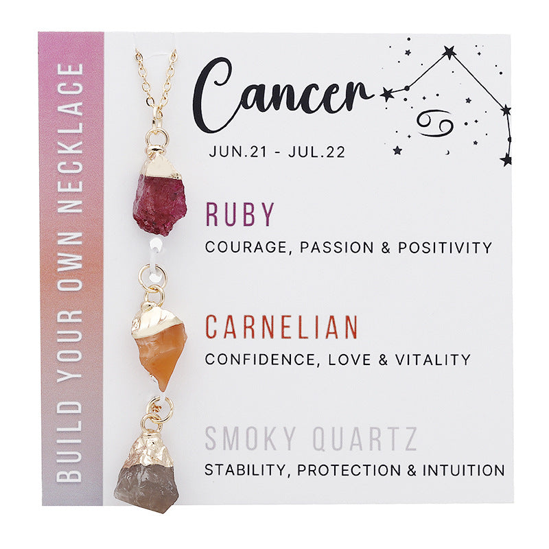 Zodiac Gemstone Charm Necklace