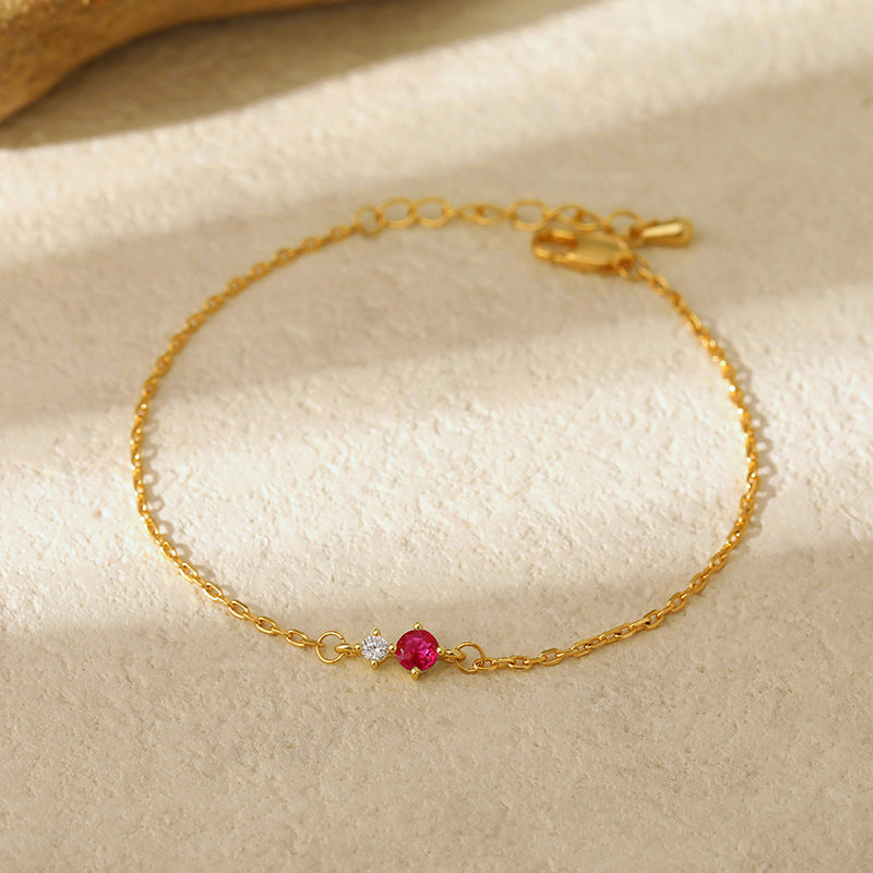 PREORDER: Delicate Birthstone Charm Bracelet
