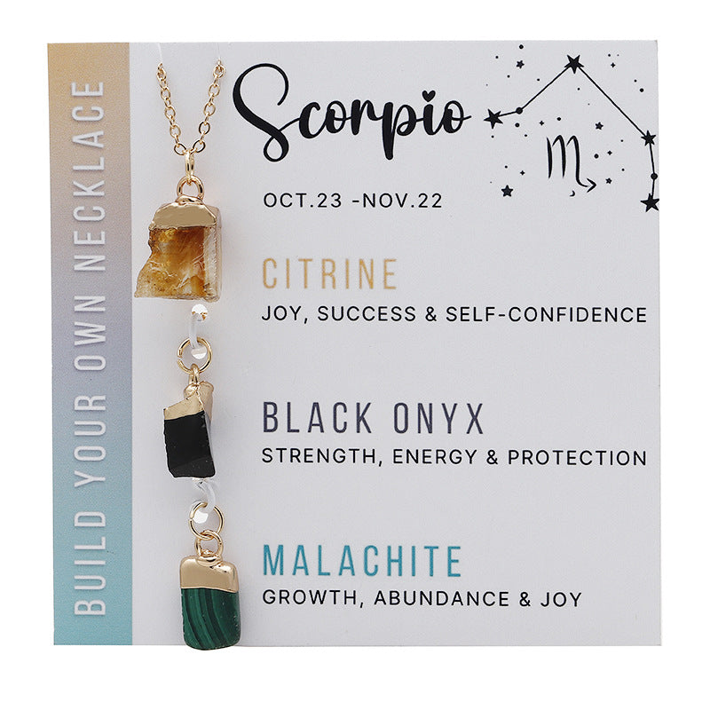 Zodiac Gemstone Charm Necklace