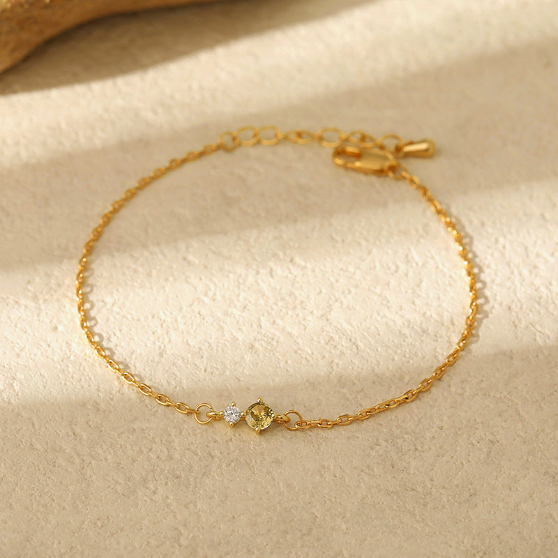 PREORDER: Delicate Birthstone Charm Bracelet